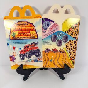 1986 Vintage McDonalds Stomper Mini 4x4s Rambunctious Ramp Happy Meal Box | 80s